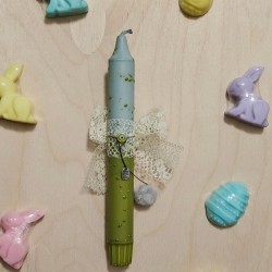 Λαμπαδάκι γαλάζιο/πράσινο με κεραμικό μάτι