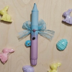 Λαμπαδάκι γαλάζιο/μωβ με κεραμικό μάτι